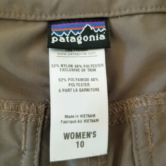 Patagonia Women's Inter Continental Khaki Hiking Shorts Activewear Athleisure - Picture 4 of 10